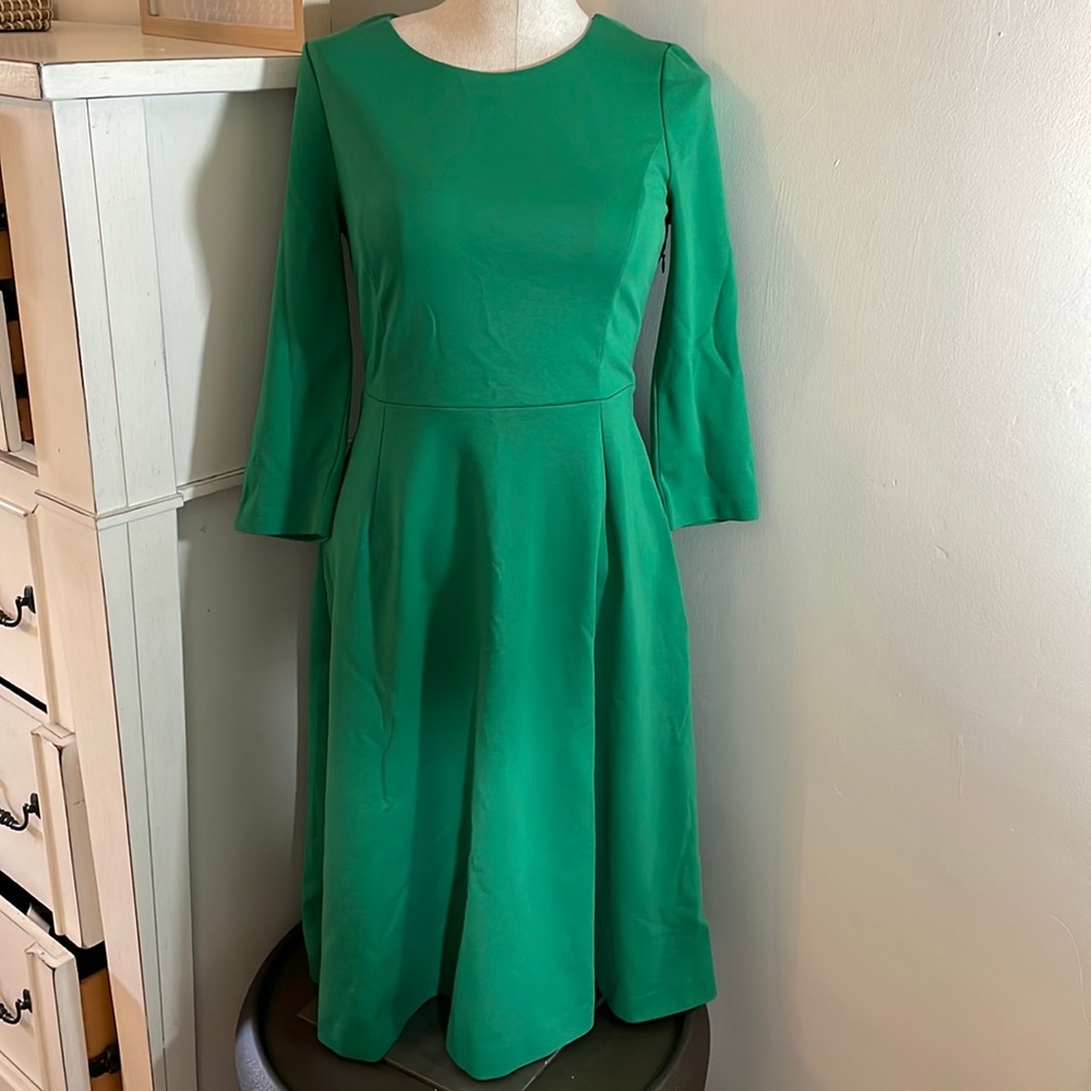 Boden Fit N Flare Green Midi Dress 6